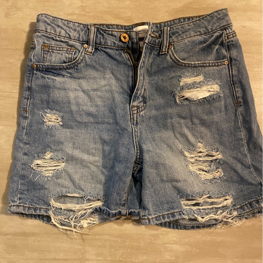 Distressed Boyfriend Jean Shorts